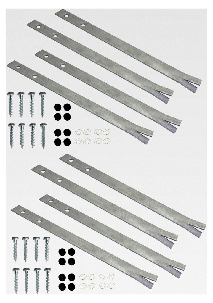 Bodenanker zum Einbetonieren 40 cm aus feuerverzinktem Stahl inkl. Schrauben, Erdanker für Schaukel oder Schaukelanbau, 8 Stück (Set)