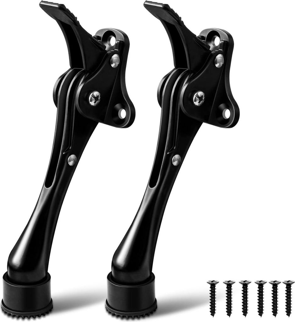 Robuste Türstopper für Unterseite Tür - Antirutsch Gummi - Klappbar - Schwarz - 102 cm - 2 Stück