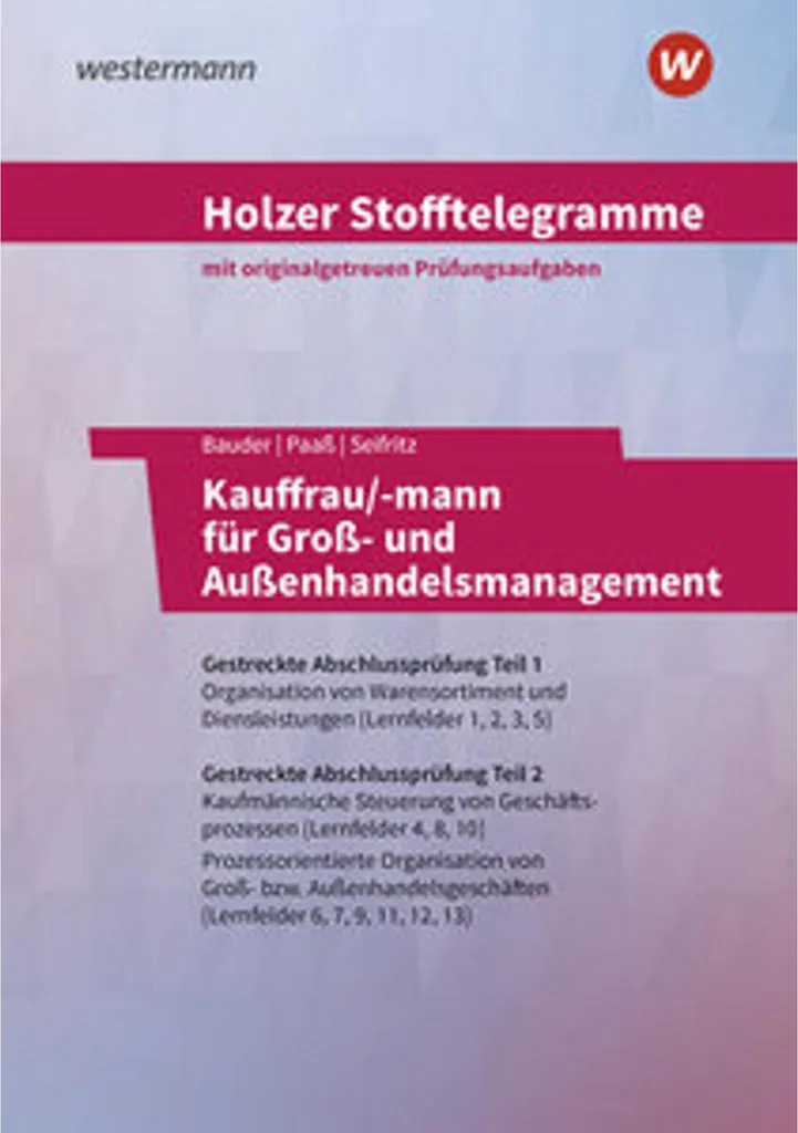 Fiches de révision Holzer Stofftelegramme Commerce de gros et extérieur