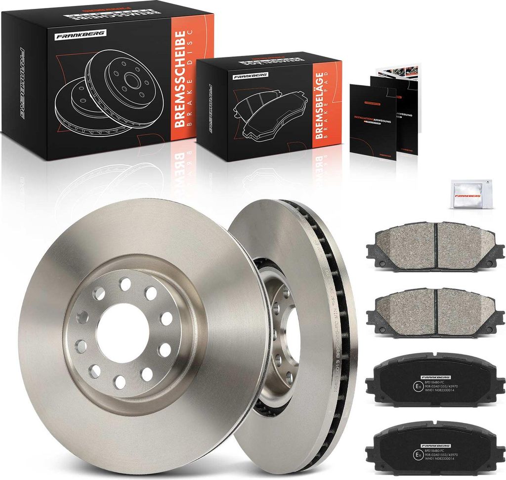 Frankberg 2x Bremsscheiben 4x Bremsbeläge Vorderachse für Lexus CT ZWA10 Toyota Prius W3 1.8L Bj ab 2008