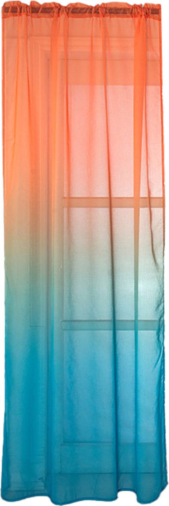 Tüll Vorhang nicht verfüllte atmungsaktive Polyester-Gradientendesign schiere Drapation für Wohnzimmer-Blau ,Größen:S