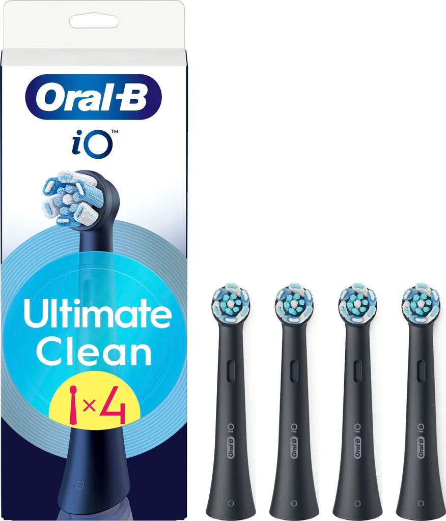 Oral-B Replaceable toothbrush heads | iO UltimateClean | Heads | For adults | Number of brush heads included 4 | Black
