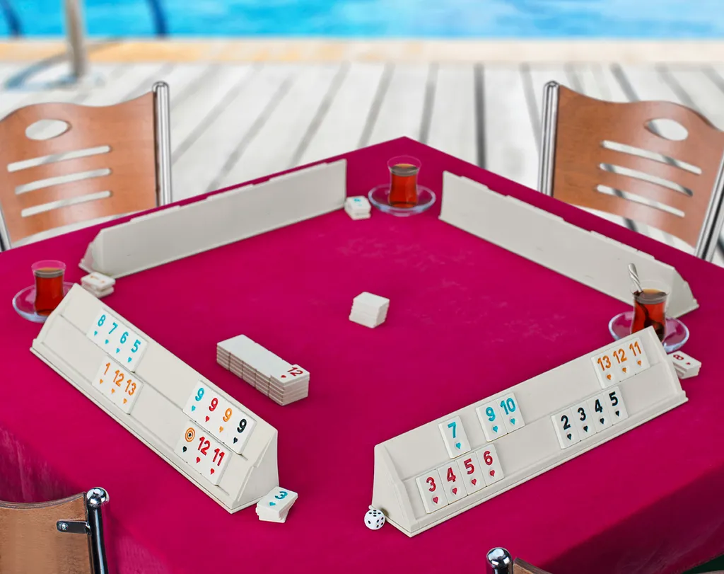 Jeu de Société Okey Takimi Traditionnel avec 106 Tuiles en Mélamine Flash