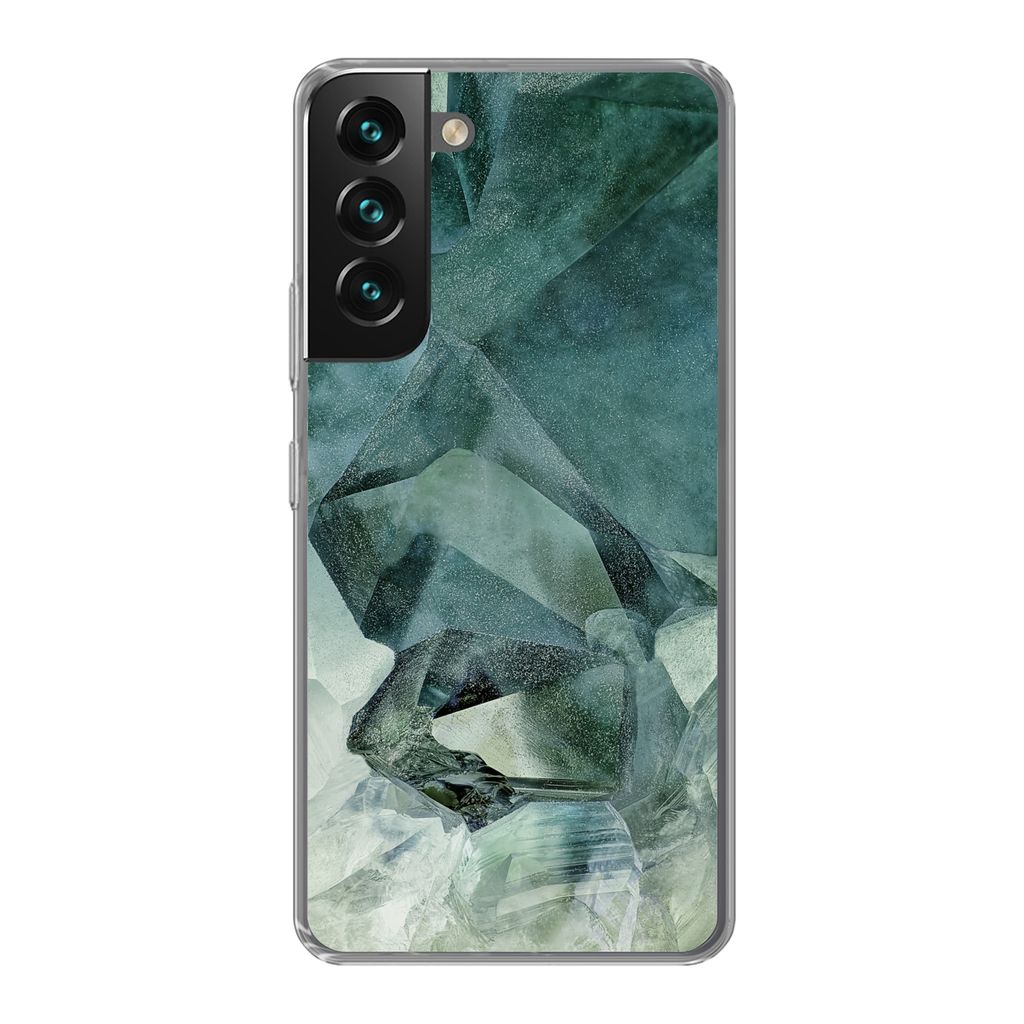 MuchoWow Handyhülle Schutzhülle Hülle für Samsung Galaxy S22 Plus Kristall - Naturstein - Luxus Silikon Softcase Handy Hülle - Schutzabdeckung