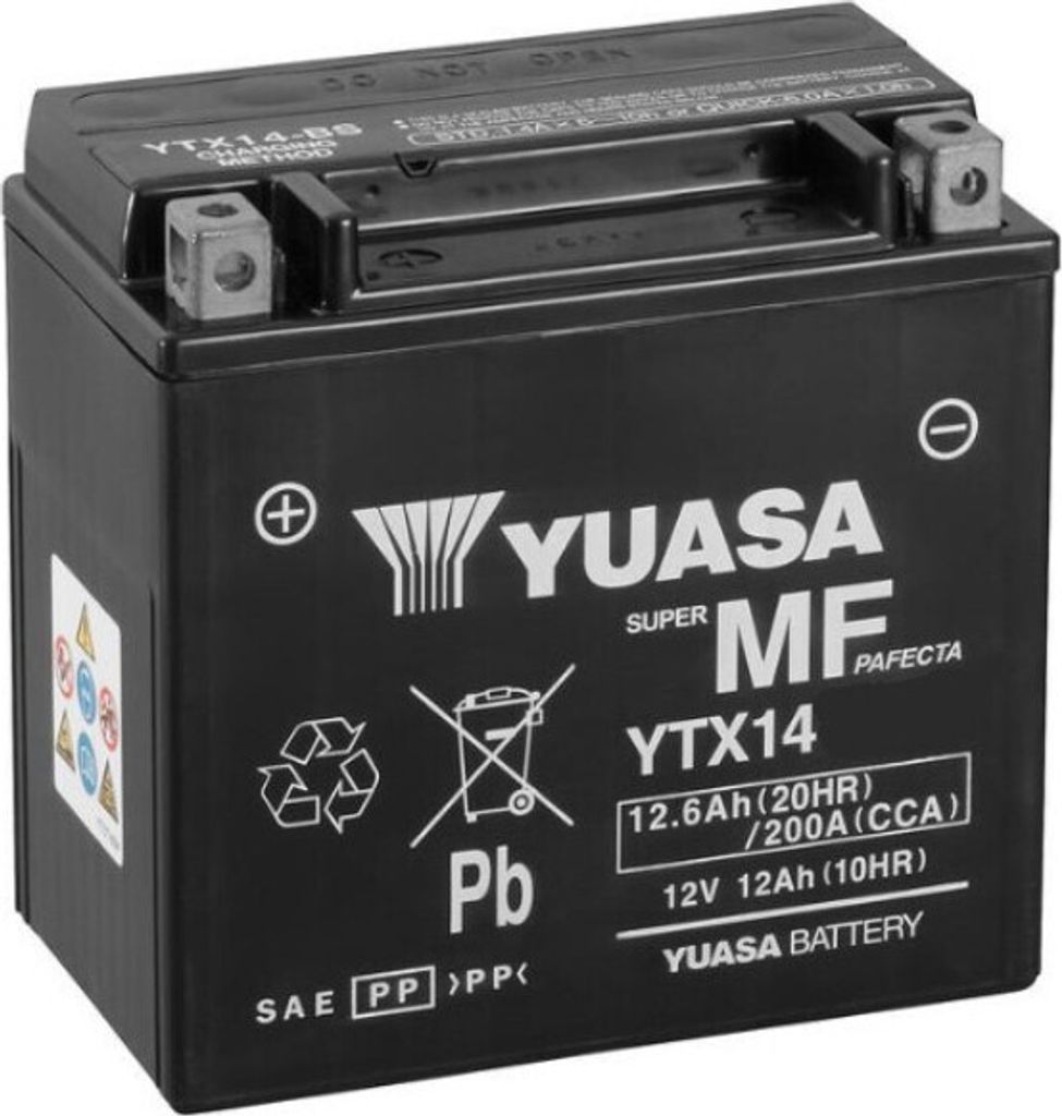 Batterie YUASA YTX14 12 AH AGM Produktbild 