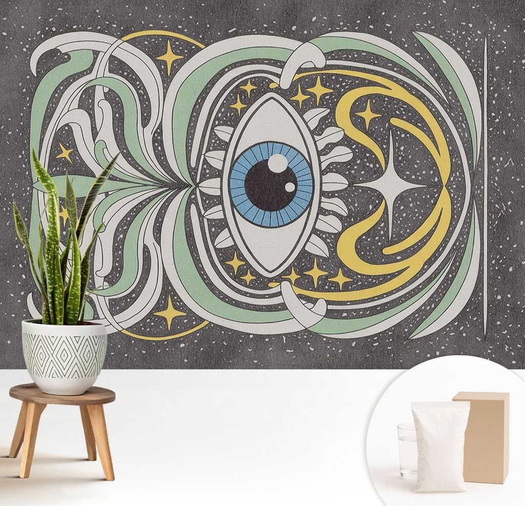 Fototapete - 208x146 cm - Tapete - Wandtapete - Wandbilder - Dekofolie - Tapete Folie - Wand - Dekoration - Wohnzimmer - Symmetrisches Auge