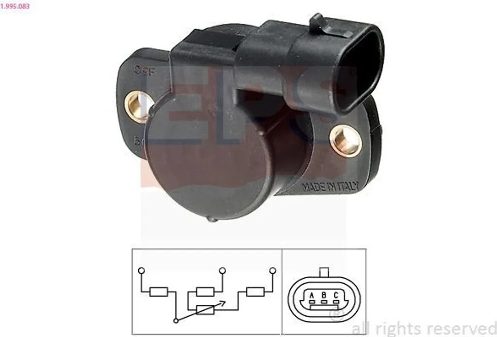 Potentiomètre d'accélération EPS 1.995.083 haute fiabilité Renault