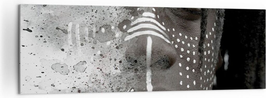Bild auf Leinwand - Leinwandbild - Einteilig - Afrikanisch Autochthon Gesicht - 160x50cm - Wand Bild - Wanddeko - Wandbilder - Leinwanddruck - Bild...