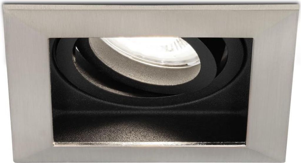 hoftronic LED Einbaustrahler 4W 6500K GU10 Dimmbar Eckig Edelstahl