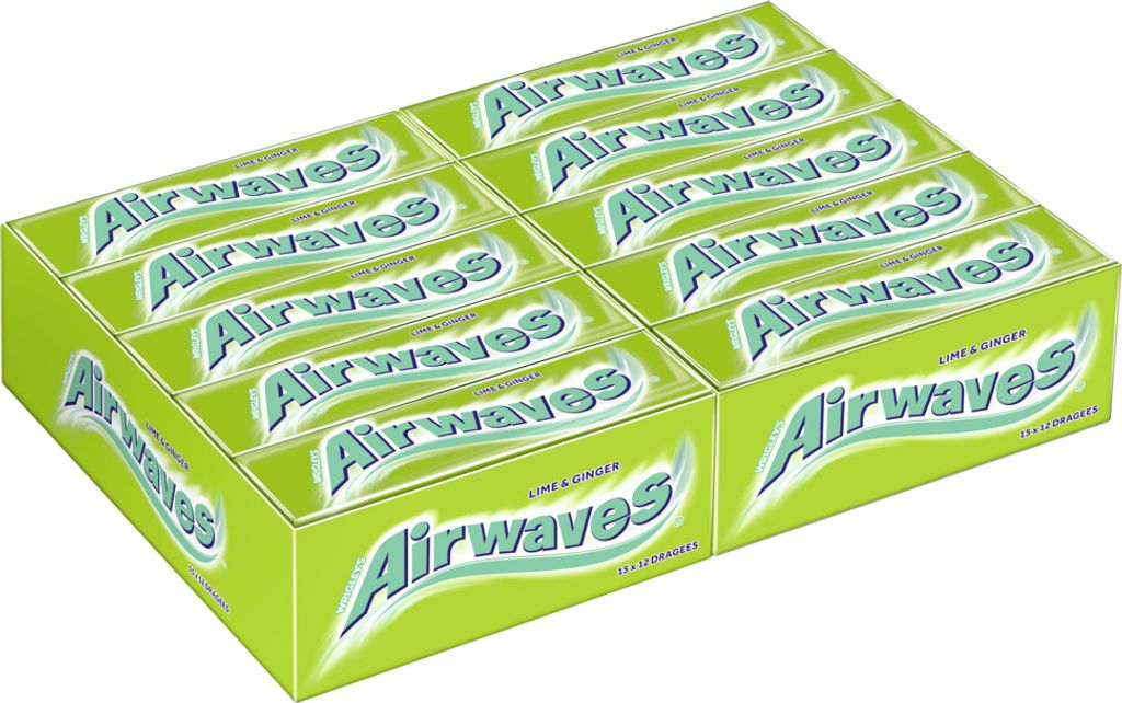 AIRWAVES Lime & Ginger 30x12 Dragees (Schaukarton - 30 Produktbild 