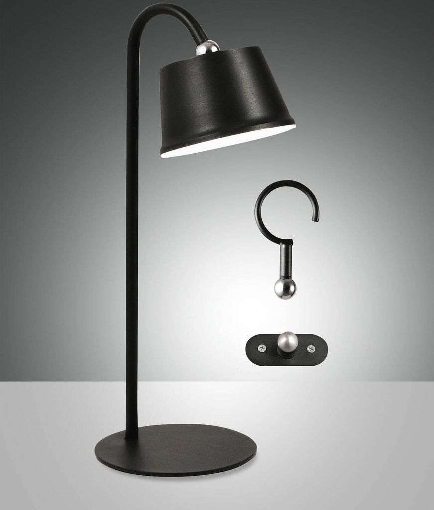 Fabas Luce LED Außen-Akkuleuchten Set Armanda Ø120mm 3W Warmweiß IP54 Schwarz dimmbar Akku