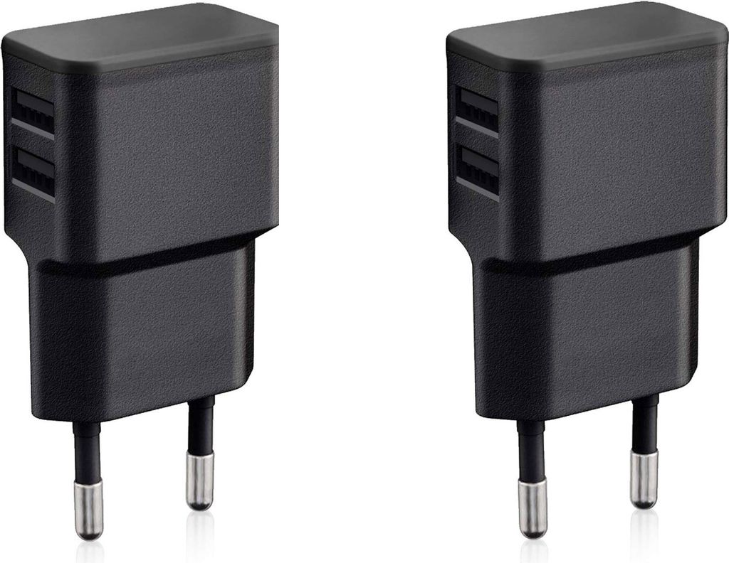 Wicked Chili 2er Set Dual USB Ladegerät 12W / 2400mA Pro Series Universal Netzteil geeignet für Handy, Watch, Powerbank und Bluetooth Speaker, 2-...