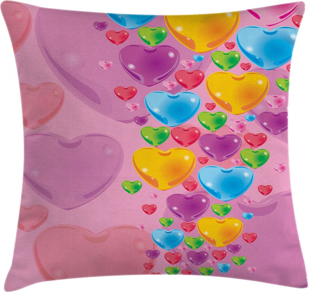 ABAKUHAUS Bunt Kissenbezug, Liebe romantische Herzen, Waschbar mit Reißverschluss Kissenhülle mit Farbfesten Klaren Farben Beidseitiger Druck, 40...