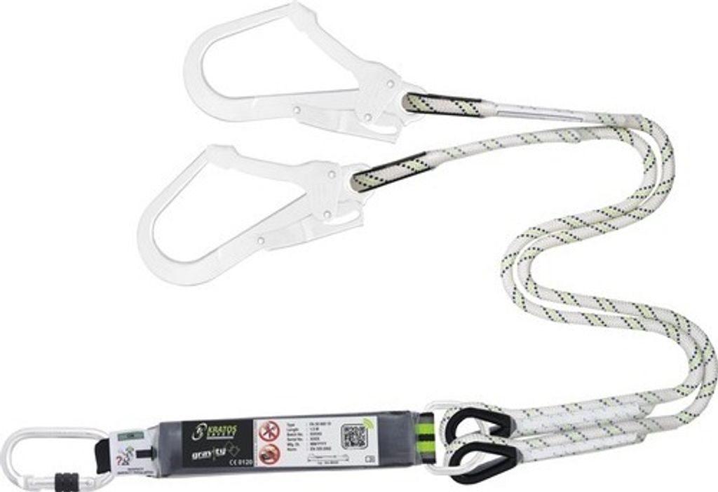 Auffanggurt Haltegurt Fallschutz Arbeitsgurt Klettergurt Bandfalldämpfer Gurt Bandfalldämpfer mit 2 Gerüsthaken DOUBLE FP55