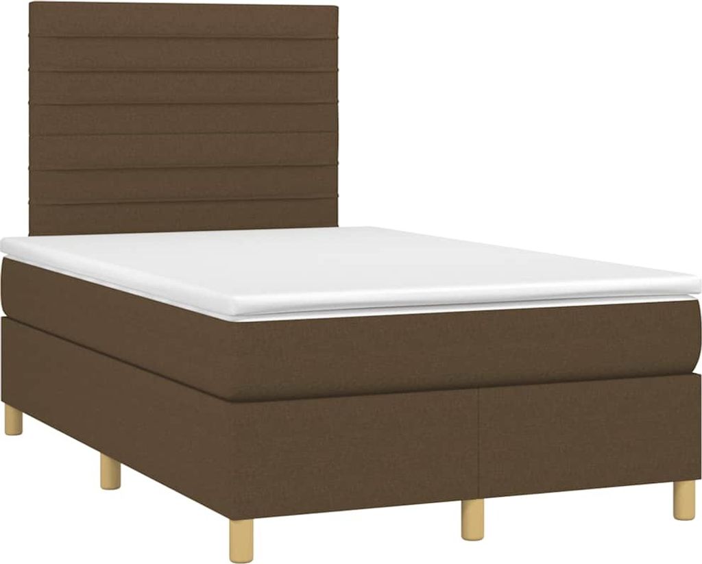 vidaXL Boxspringbett mit Matratze Dunkelbraun 120x190 cm Stoff