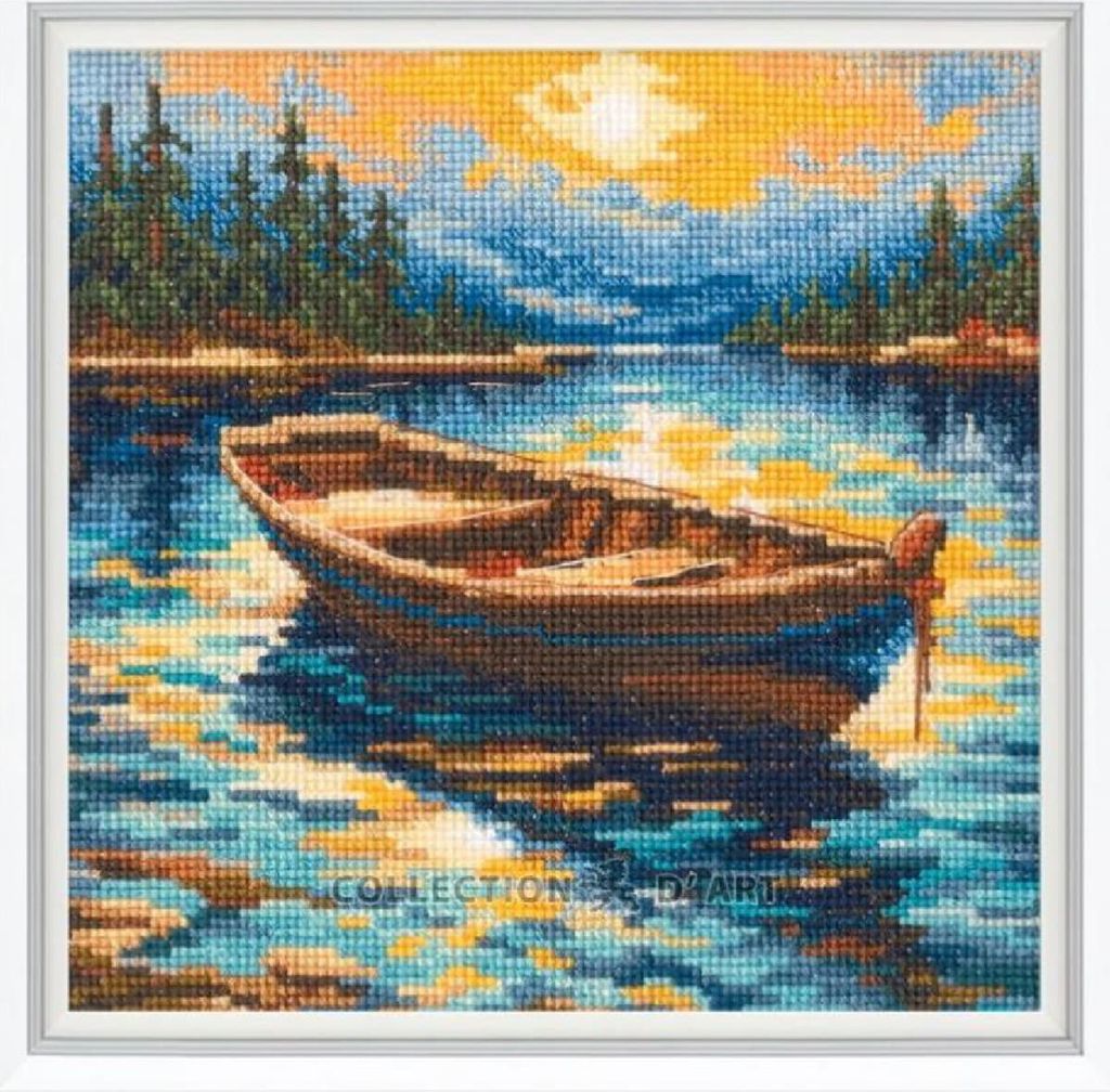 RTO Kreuzstich Stickpackung "Welche Farbe hat die Sonne?", Zählmuster, 15,5x15,5cm