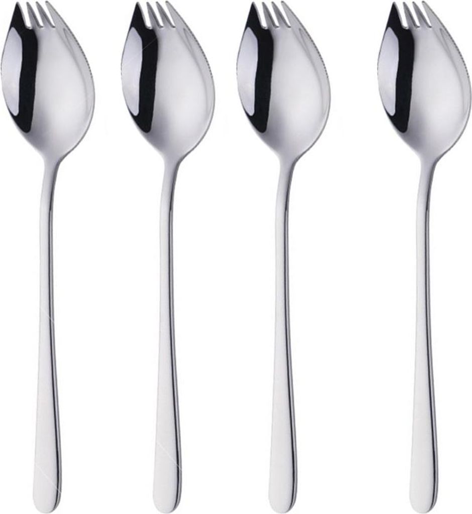 INF 4er-Set Edelstahl All-in-One Spork - Multifunktionaler Produktbild 