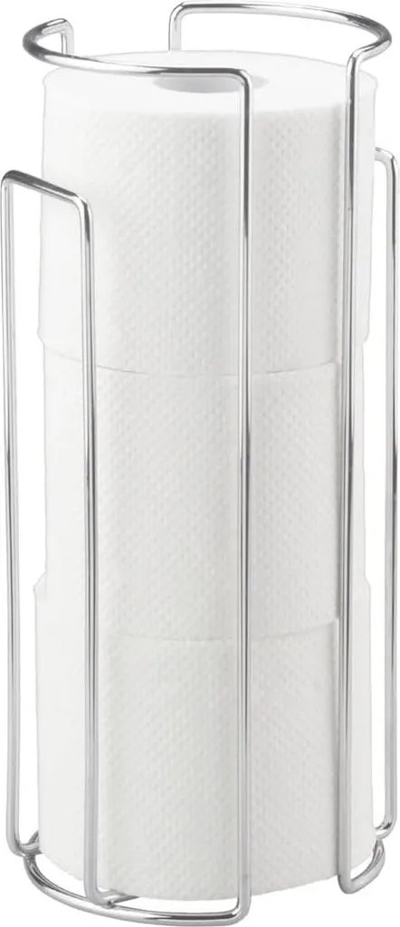 Support papier toilette chrome à poser ou mural avec réserve