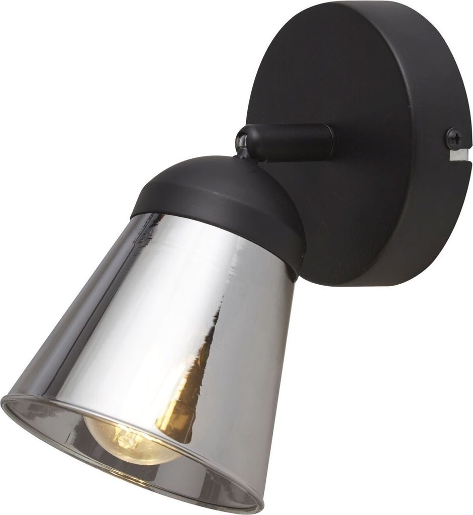 Deckenspot Metall Rauchglas verstellbar Schwarz matt Rauchgrau E14 Modern Wandspot