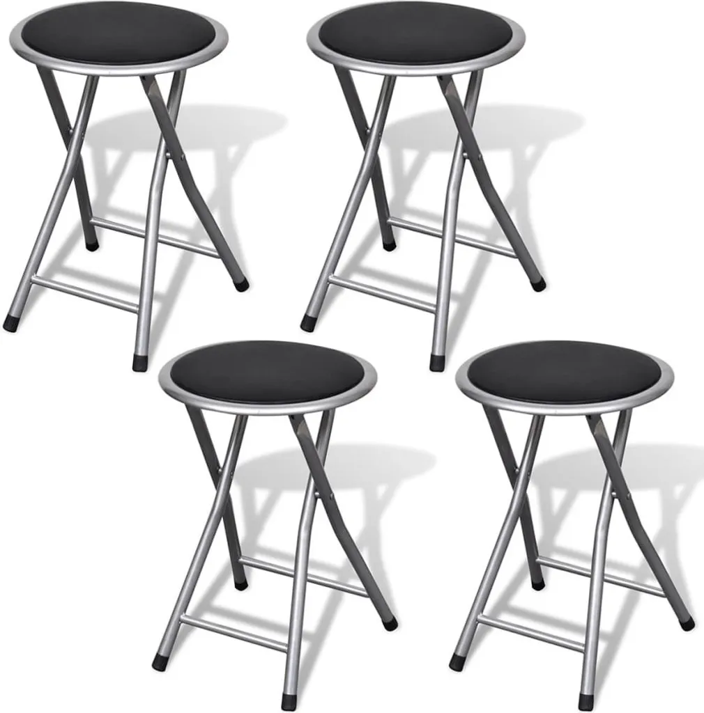 Tabouret pliant d'appoint lot de 4 chaises pliantes en similicuir