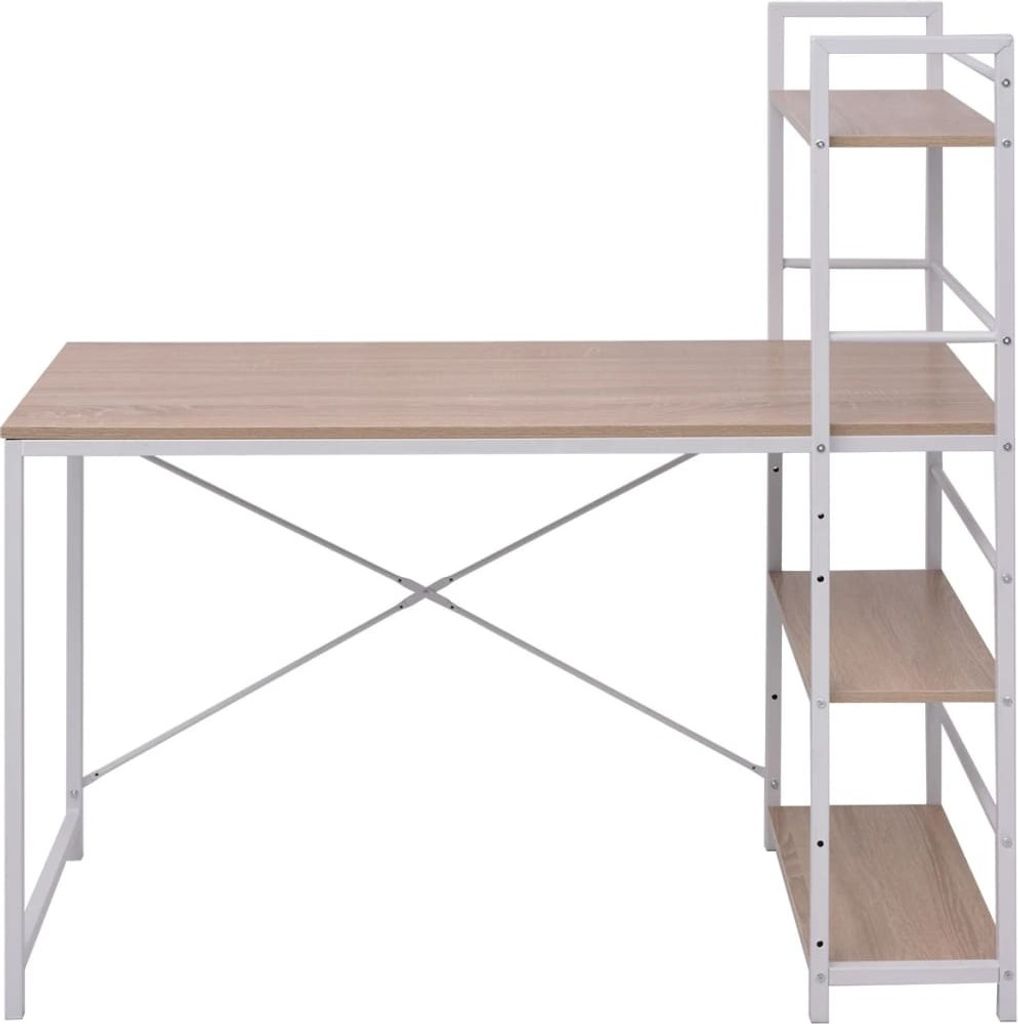 vidaXL Bureau avec bibliothèque à 4 étagères chêne Image du produit 