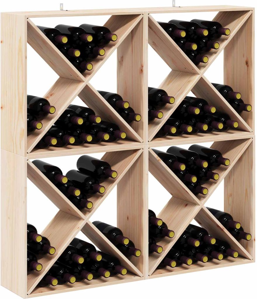 “2026 Modern“ Weinregal 4 pcs - Montage erforderlich - Natur 62 x 25 x 62cm Massives Kiefernholz - Designermöbel 208613 - Weinregale
