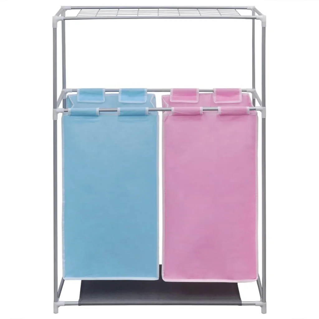 Solution tri du linge : panier à 2 compartiments avec séchoir robuste