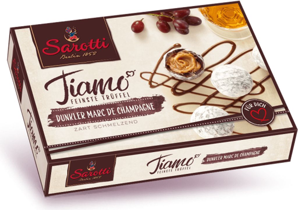 Sarotti Tiamo Finest Truffle Dark Marc de Champagne 125g Obrázek produktu 