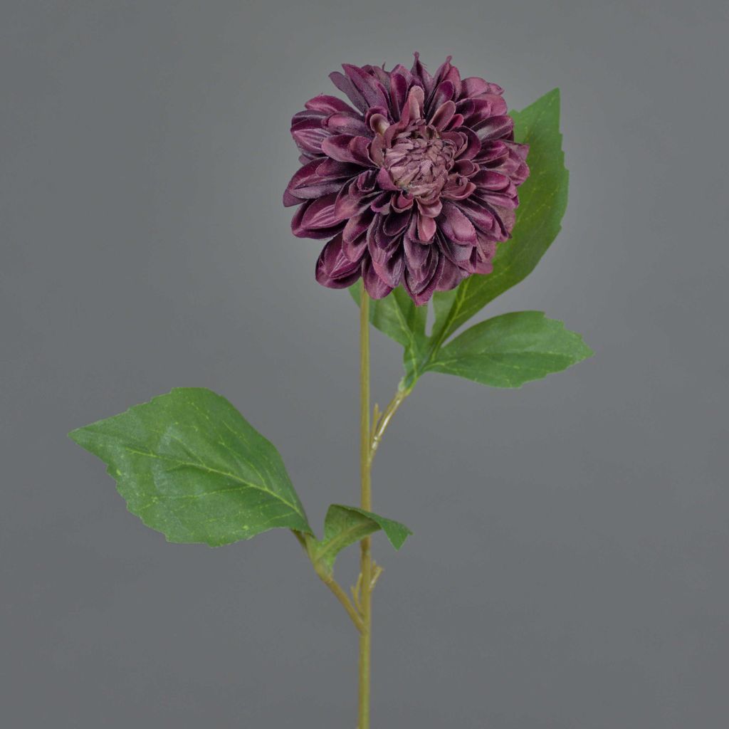 artplants.de Künstliche Blume Dahlie WANRU, dunkelviolett, 50 cm - Künstlicher Blumenzweig