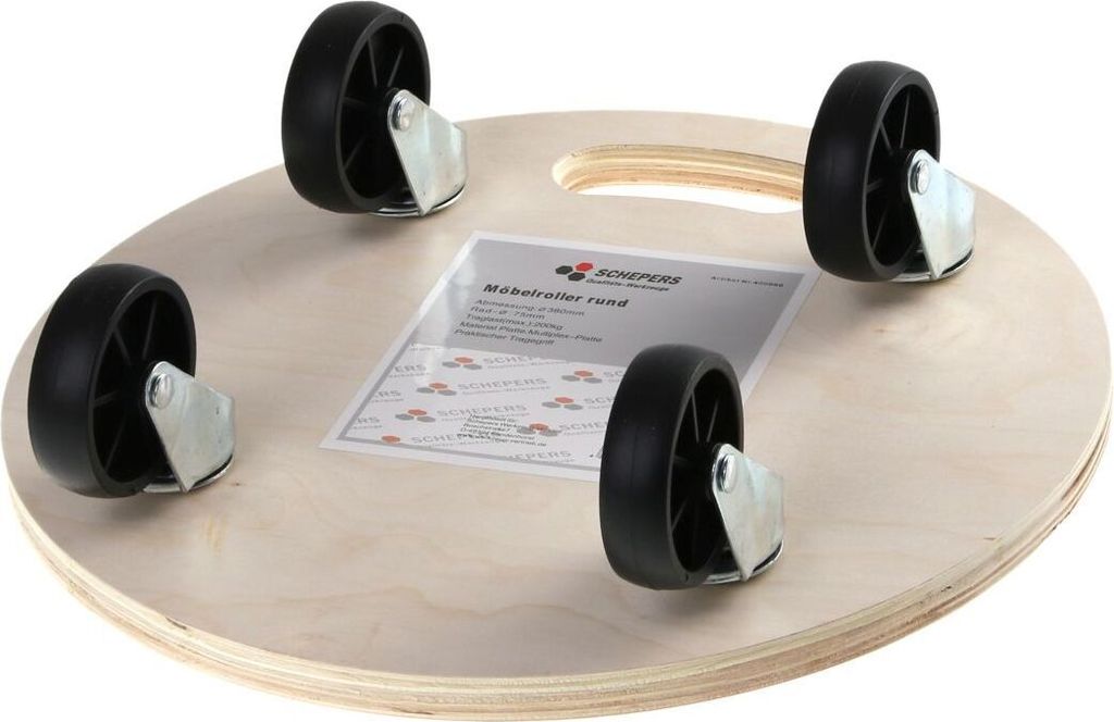 4 Stück SWV 400060 Blumenroller Rollbrett Möbelroller Transportroller 200kg Rund
