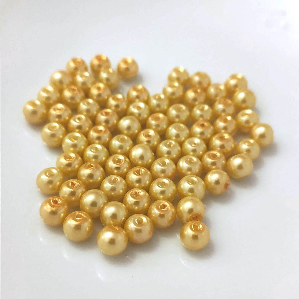 Glasperlen - Typ 'rund' - 20g - 4 mm - Gelb Obrázek produktu 