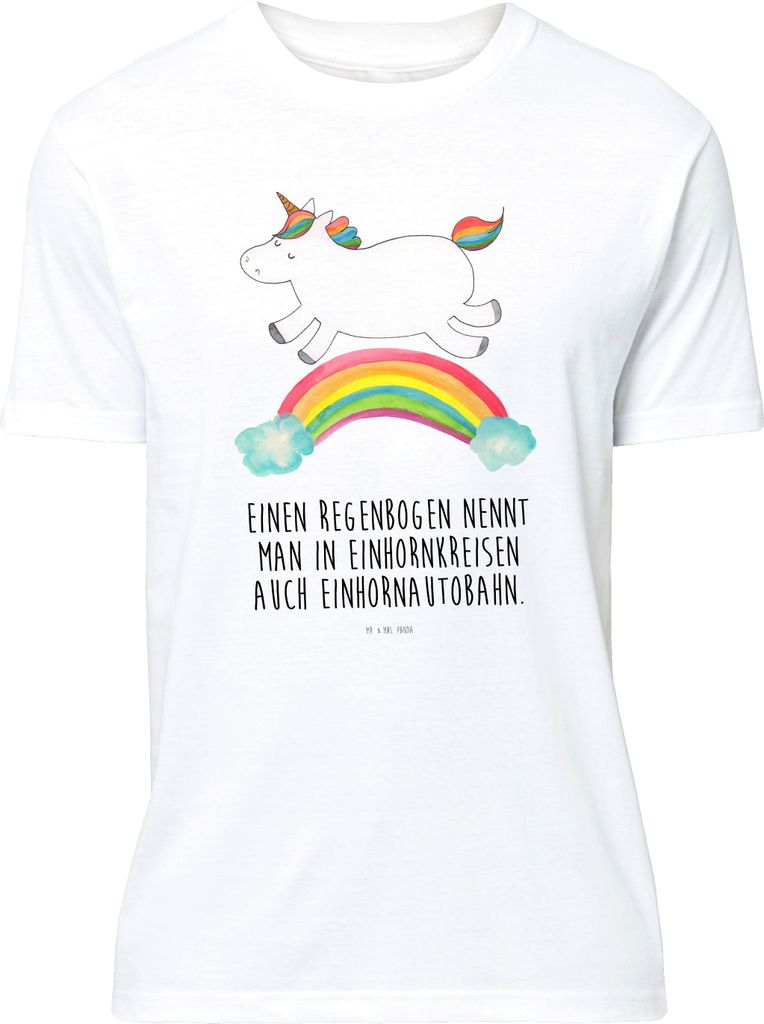 Mr. & Mrs. Panda Tshirt Einhorn Regenbogen - Weiß - Geschenk, Unicorn, T-Shirt, Jersey-Shirt, Glitzer, Erwachsenwerden, Baumwoll, Shirt, Einhornpo...