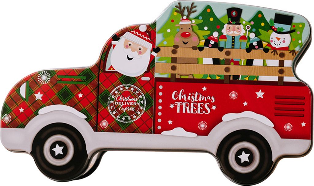 Weihnachts-Süßigkeiten-Box, exquisites Cartoon-Auto-Design, schmiedeeiserne Geschenkverpackungsbox für Festival-Party-Dekoration C