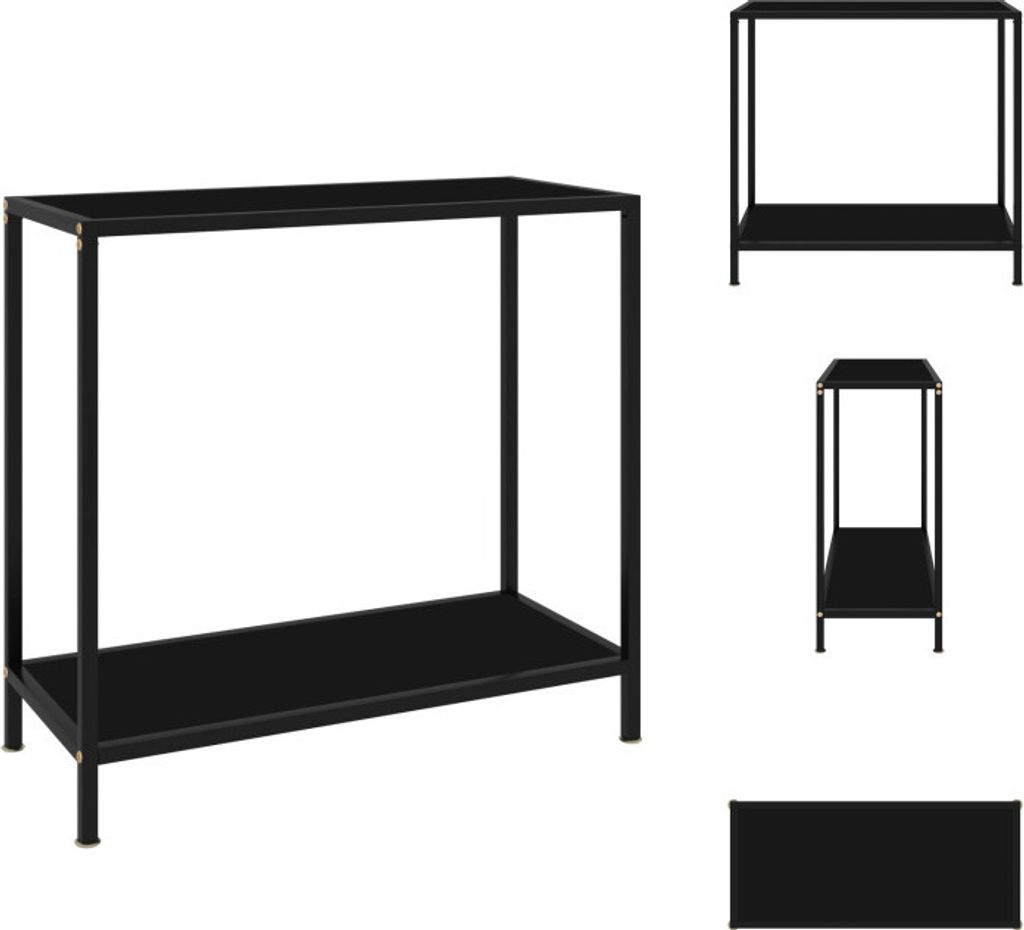 vidaXL Konsolentisch Schwarz 80x35x75 cm Hartglas -  Produktbild 