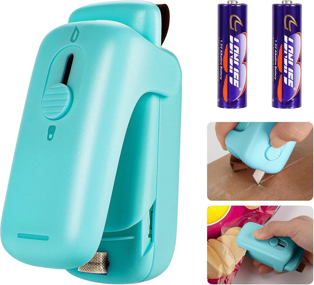 Mini-Chipstüten-Versiegeler – Heißsiegelgerät mit Schneider und Magnet, tragbare Mini-Versiegelungsmaschine zum Wiederverschließen von Plasti...