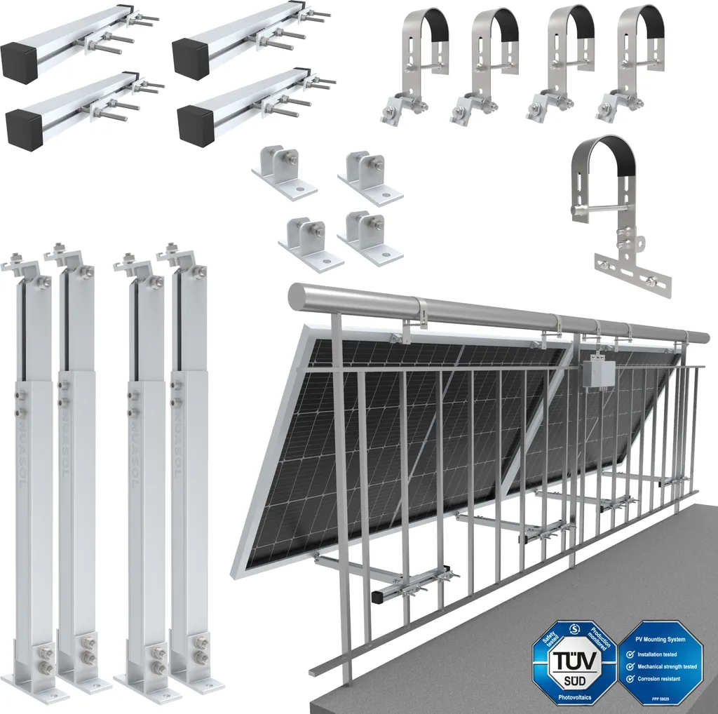 Support de Centrale de Balcon NuaSol en Aluminium pour 2 Panneaux