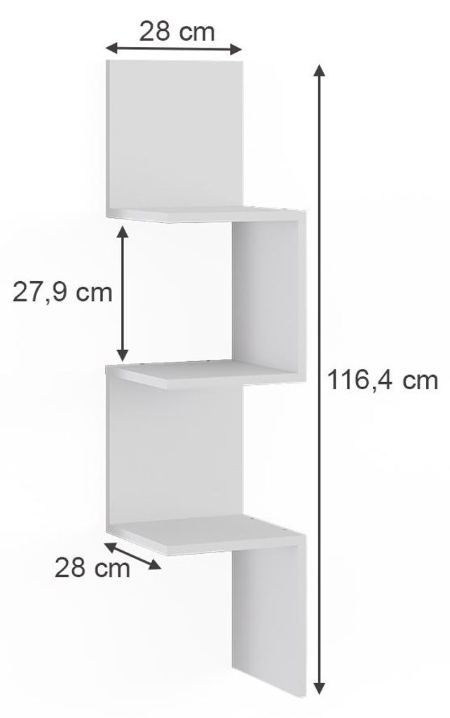 Rohová police Vicco Paolo Bílá 28 x 116.4 cm, Model 52100 Obrázek produktu 