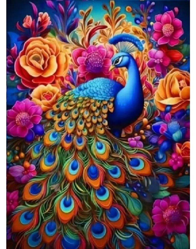 NORIMPEX Kleiner Diamanten-Pv mit bunten Blumen 30x40cm