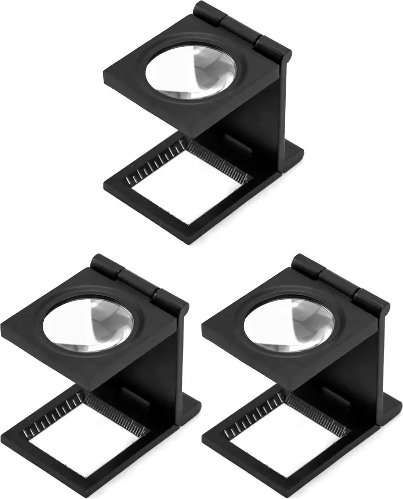 Loupe de précision 10X pour lecture et horlogerie lot de 3 avec règle