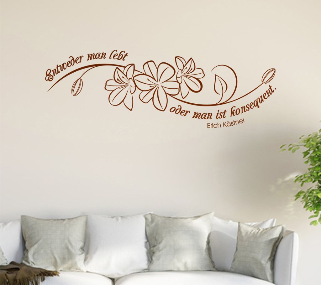 Entweder man lebt ... Wandtattoo in 6 Größen - Wandaufkleber Wall Sticker - Dekoration, Küche, Wohnzimmer, Schlafzimmer, Badezimmer