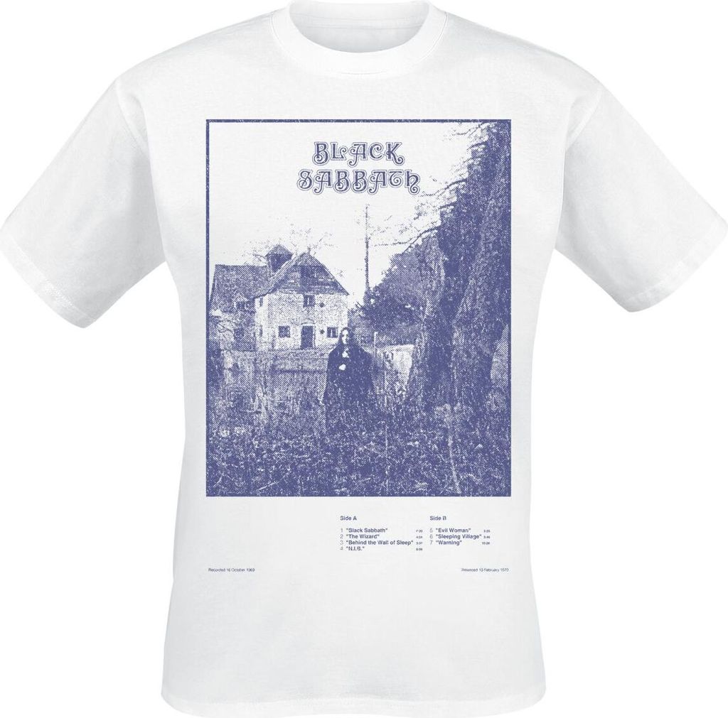 Black Sabbath T-Shirt Herren Self Titled Tracklist weiß 3XL