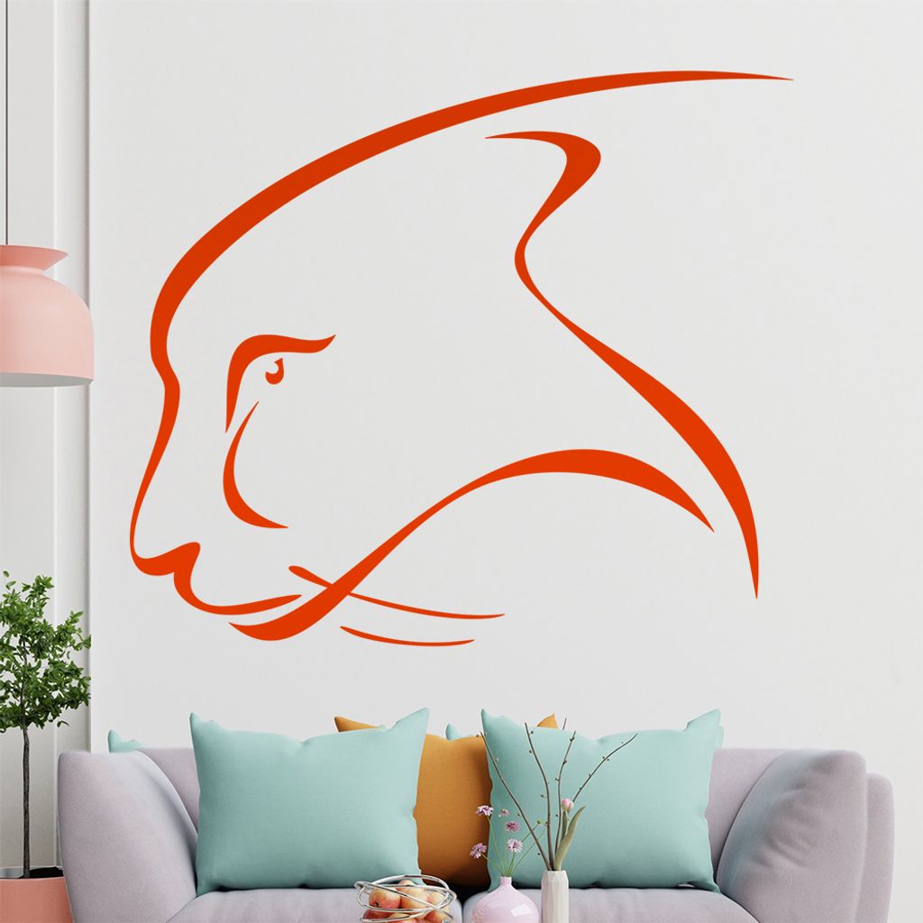 Raubkatze Linien Wandtattoo in 6 Größen - Wandaufkleber Wall Sticker - Dekoration, Küche, Wohnzimmer, Schlafzimmer, Badezimmer