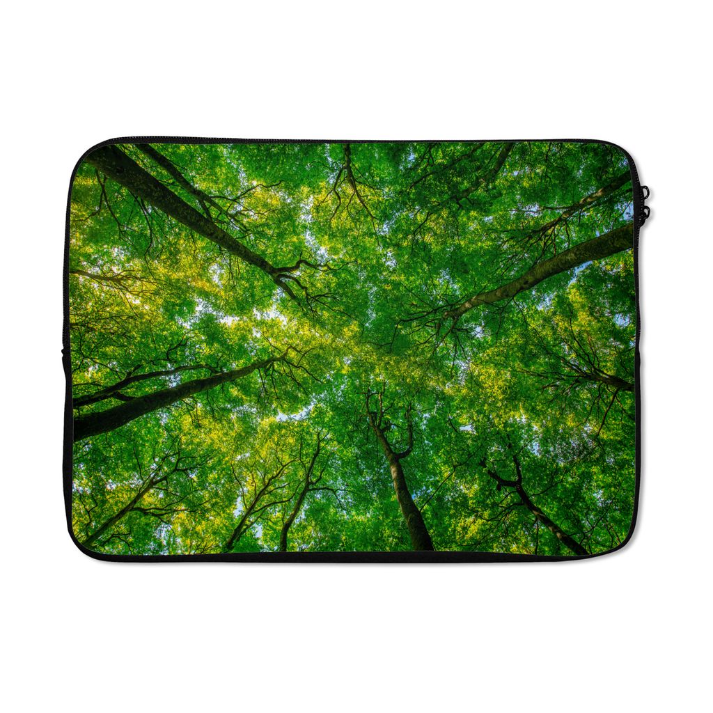 MuchoWow Laptop Hülle 14 ZollWald - Bäume - Grün Laptoptasche - Laptoptasche - Stoßsicher - Schutzhaube