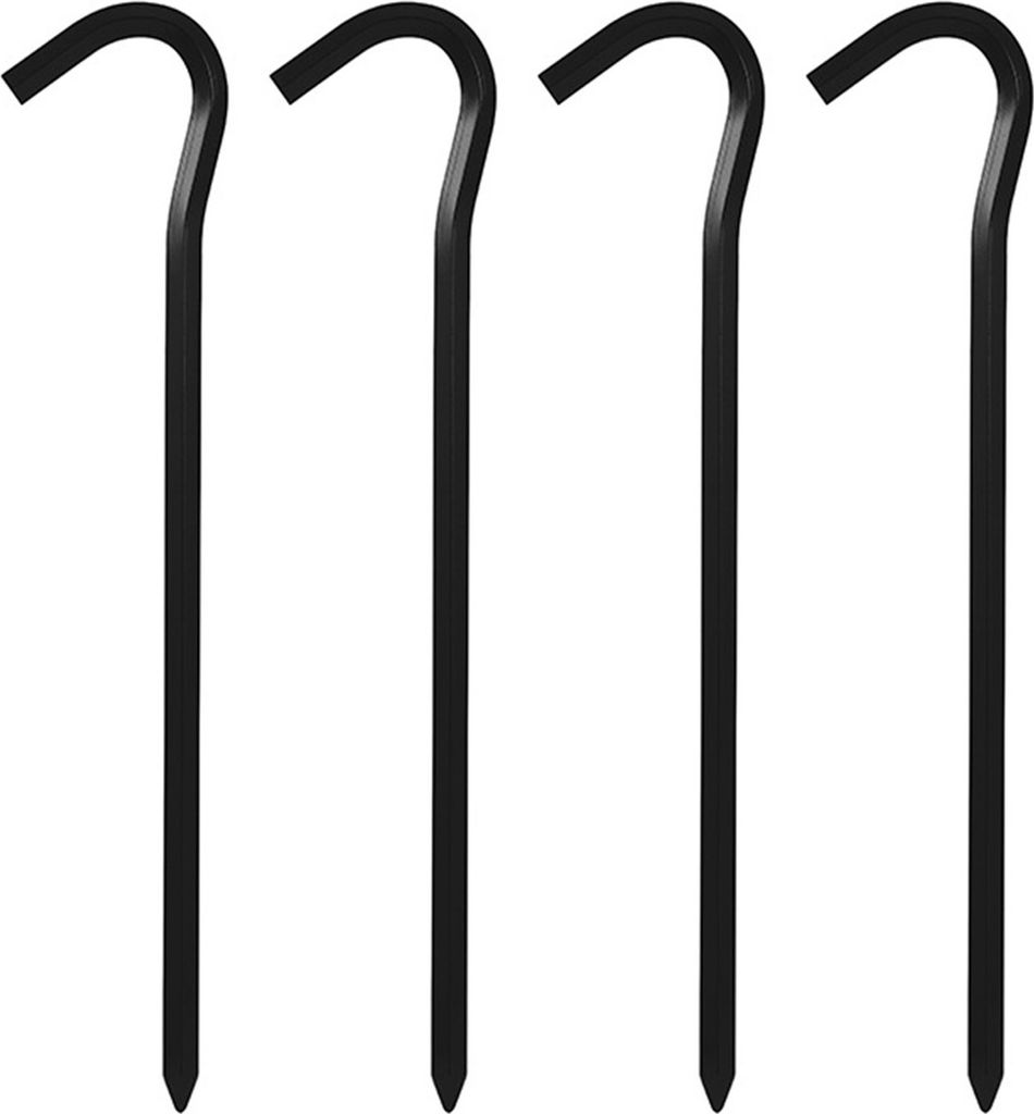 4 Stück Zeltheringe aus Aluminium, rostfrei, korrosionsbeständig, Sechskantstange, leicht, Heringe für Vordach, Heringe, 4 Stück, Schwarz