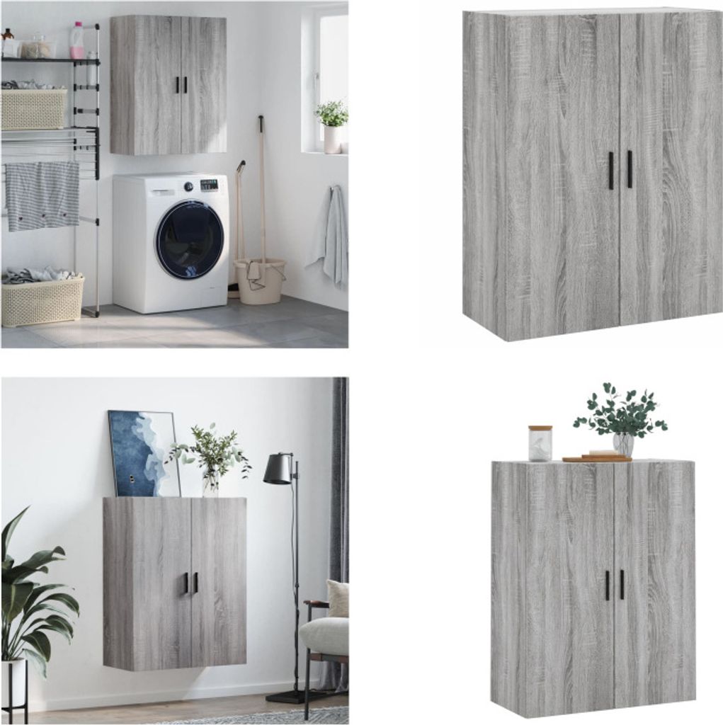 vidaXL Wandschrank Grau Sonoma 69,5x34x90 cm - Wandschrank - Wandschränke - Schrank - Lagerschrank