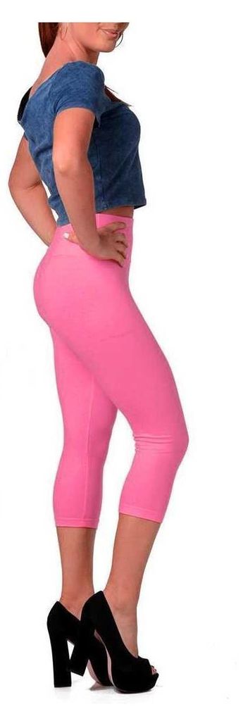 Leggings 3/4  Hoher Bund Baumwolle; Rosa 3XL/46 Produktbild 