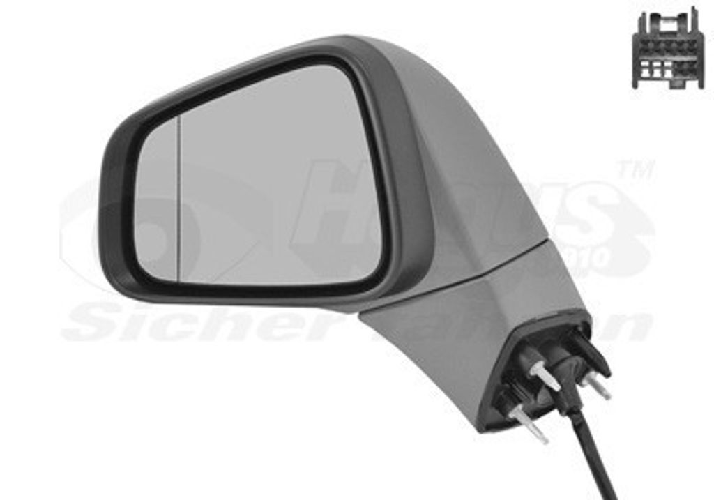 VAN WEZEL 3775817 Außenspiegel Seitenspiegel Links für OPEL Mokka / Mokka X (J13) Asphärisch Beheizt Grundiert