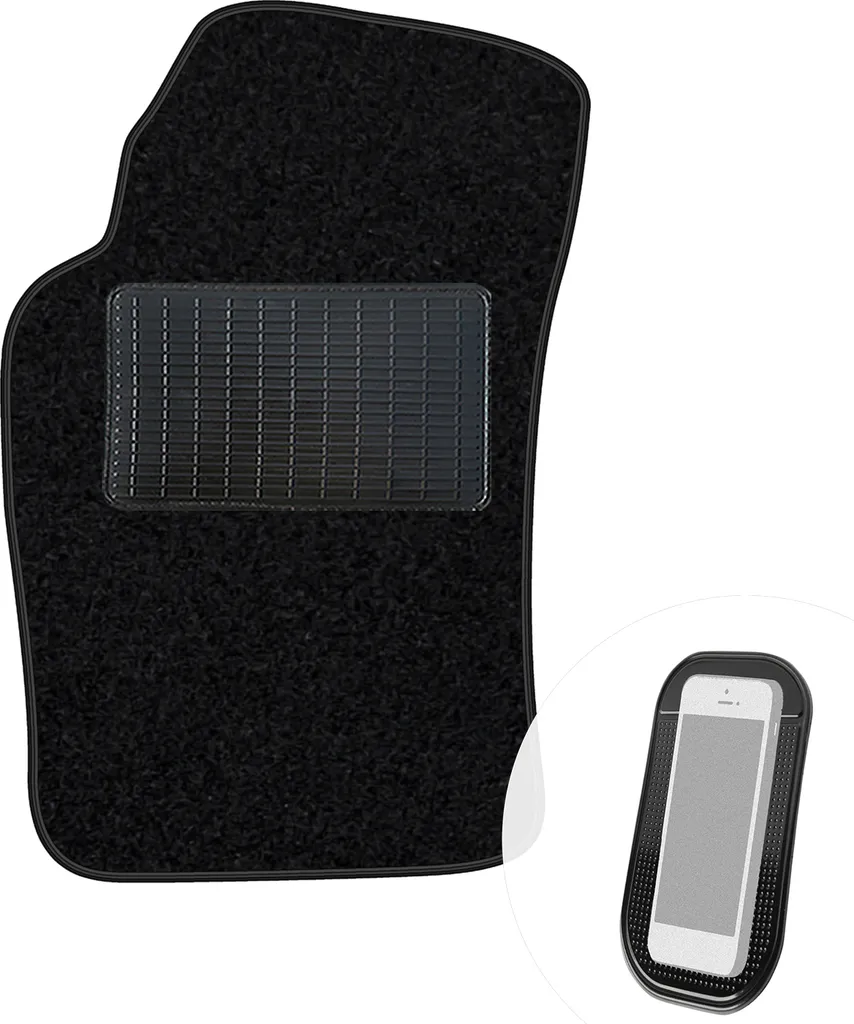 moto-MOLTICO tappetino conducente auto velours lato conducente tappetini auto nero tappetino conducente 1 pezzo adatto per Toyota Avensis I 1997-2003
