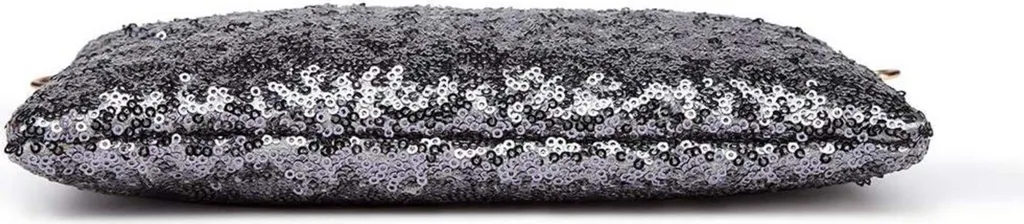 Miss Lulu Mini Pochette Paillettes Sac à Bandoulière Bleu Scintillant