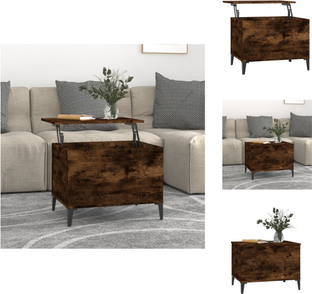 vidaXL Couchtisch Räuchereiche 60x44,5x45 cm Holzwerkstoff - Couchtische